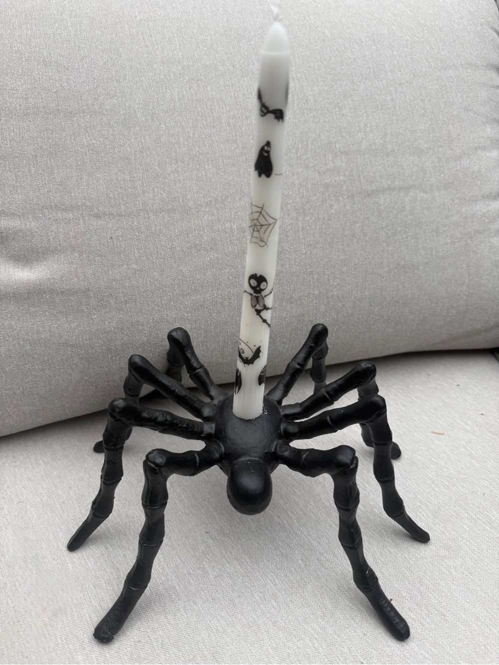 Black Spider Candlestick Holder